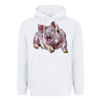 White Landrace Pig Heavyweight Hoodie - LillyAllenDesigns