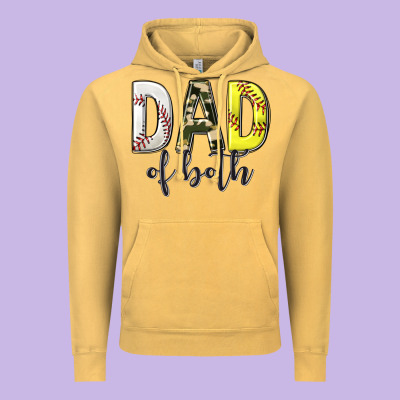 Dad Of Both With Softball And Baseball Vintage Hoodie Designed By Texasbilliewilder