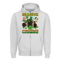 Dove Grey shamrocks crusher monster truck with shamrocks Zipper Hoodie - AdoDesignShop