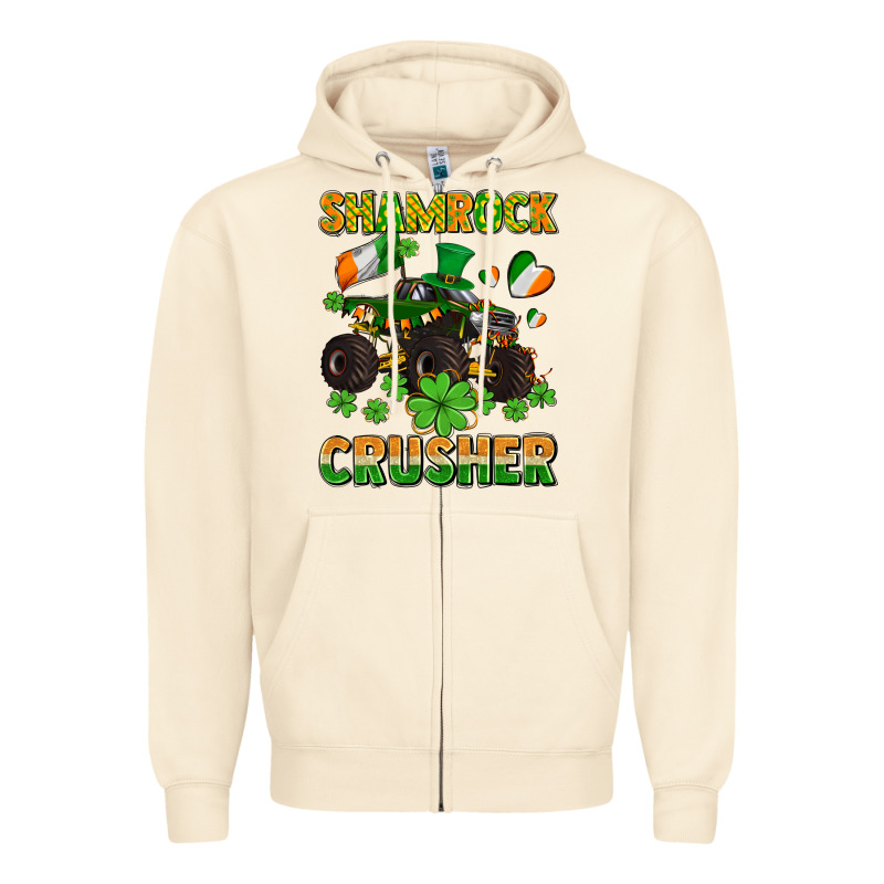 Shamrocks Crusher Monster Truck With Shamrocks Zipper Hoodie by AdoDesignShop | Teevron