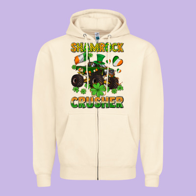 Shamrocks Crusher Monster Truck With Shamrocks Zipper Hoodie Designed By Adodesignshop