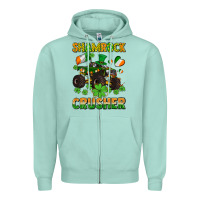 Seafoam shamrocks crusher monster truck with shamrocks Zipper Hoodie - AdoDesignShop