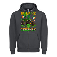 Smoke shamrocks crusher monster truck with shamrocks Zipper Hoodie - AdoDesignShop