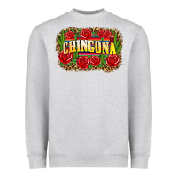 Heather Grey chingona Heavyweight Sweatshirt - Zillion Design Studio