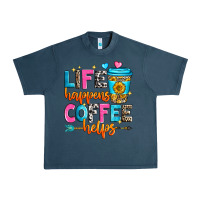 Midnight Navy life happens coffee helps Urban Heavy Tee - Zillion Design Studio