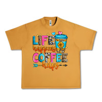 Peanut Butter life happens coffee helps Urban Heavy Tee - Zillion Design Studio