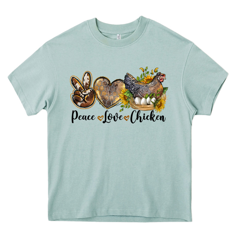 Peace Love Chicken Heavy Core Tee by LillyAllenDesigns | Teevron