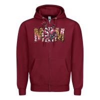 Burgundy cheer mom Zipper Hoodie - Jasminsmagicworld