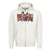 Oatmeal Heather cheer mom Zipper Hoodie - Jasminsmagicworld