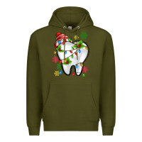 Army Green Christmas Teeth Dentist Premium Hoodie - MaliasSmallBusiness