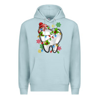 Blue Mist Christmas Teeth Dentist Premium Hoodie - MaliasSmallBusiness