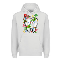 Dove Grey Christmas Teeth Dentist Premium Hoodie - MaliasSmallBusiness