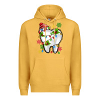 Mustard Christmas Teeth Dentist Premium Hoodie - MaliasSmallBusiness