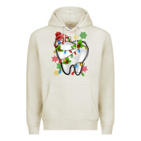 Oatmeal Heather Christmas Teeth Dentist Premium Hoodie - MaliasSmallBusiness