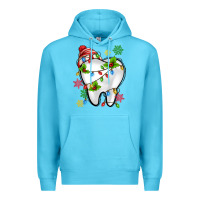 Ocean Blue Christmas Teeth Dentist Premium Hoodie - MaliasSmallBusiness