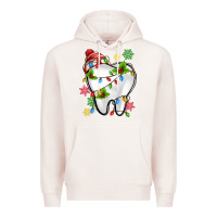 Pale Pink Christmas Teeth Dentist Premium Hoodie - MaliasSmallBusiness