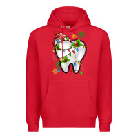 Red Christmas Teeth Dentist Premium Hoodie - MaliasSmallBusiness