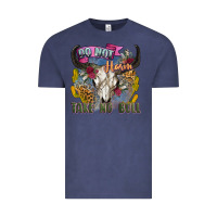 Vintage Denim do not harm take no bull cow skull Vintage Tee - Zillion Design Studio