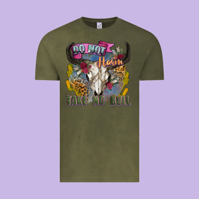 Do Not Harm Take No Bull Cow Skull Vintage Tee Designed By Zillion Design Studio