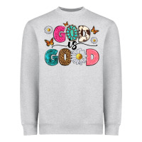 Heather Grey god is good Heavyweight Sweatshirt - texasbilliewilder