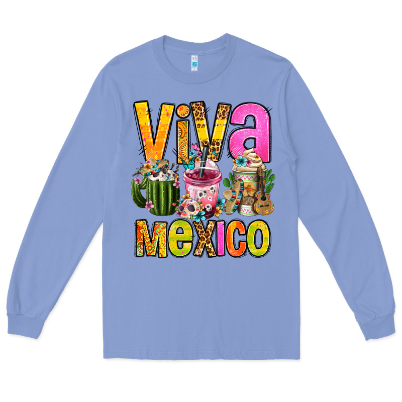 Viva Mexico Mexican Coffee Cups Long Sleeve Tee by FaDigitalArtStudio | Teevron