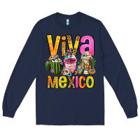Navy viva mexico mexican coffee cups Long Sleeve Tee - FaDigitalArtStudio