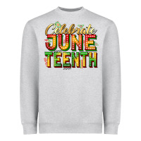 Heather Grey celebrate juneteenth Heavyweight Sweatshirt - Zillion Design Studio