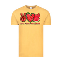 Vintage Mustard peace love watermelon Vintage Tee - texasbilliewilder