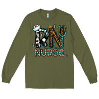 Army Green rn nurse Long Sleeve Tee - CowhideDigitalArt
