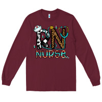 Burgundy rn nurse Long Sleeve Tee - CowhideDigitalArt