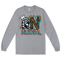 Heather Grey rn nurse Long Sleeve Tee - CowhideDigitalArt