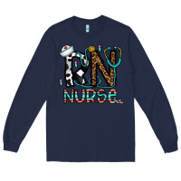 Navy rn nurse Long Sleeve Tee - CowhideDigitalArt