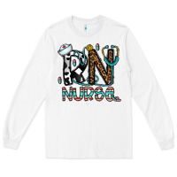 White rn nurse Long Sleeve Tee - CowhideDigitalArt