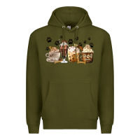 Army Green Dog Mom Coffee Lover Coffee Cups Premium Hoodie - MaliasSmallBusiness