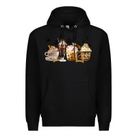 Black Dog Mom Coffee Lover Coffee Cups Premium Hoodie - MaliasSmallBusiness