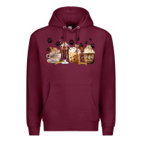 Burgundy Dog Mom Coffee Lover Coffee Cups Premium Hoodie - MaliasSmallBusiness