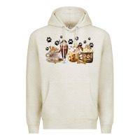 Oatmeal Heather Dog Mom Coffee Lover Coffee Cups Premium Hoodie - MaliasSmallBusiness