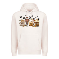 Pale Pink Dog Mom Coffee Lover Coffee Cups Premium Hoodie - MaliasSmallBusiness