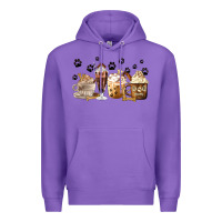 Purple Dog Mom Coffee Lover Coffee Cups Premium Hoodie - MaliasSmallBusiness