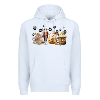 White Dog Mom Coffee Lover Coffee Cups Premium Hoodie - MaliasSmallBusiness