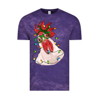 Cloud Purple christmas rooster with lights Vintage Tee - RanaPortraitStore