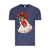 Vintage Denim christmas rooster with lights Vintage Tee - RanaPortraitStore