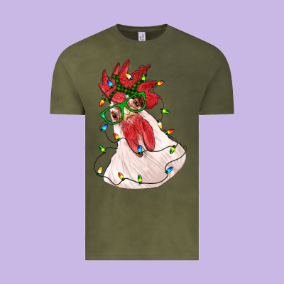Christmas Rooster With Lights Vintage Tee Designed By Ranaportraitstore