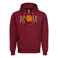 Burgundy basketball mom Zipper Hoodie - Jasminsmagicworld