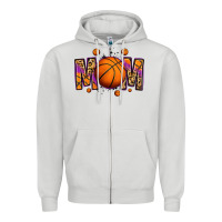 Dove Grey basketball mom Zipper Hoodie - Jasminsmagicworld