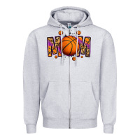 Heather Grey basketball mom Zipper Hoodie - Jasminsmagicworld