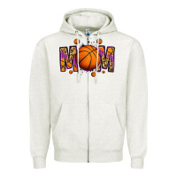 Oatmeal Heather basketball mom Zipper Hoodie - Jasminsmagicworld