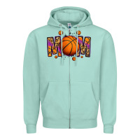Seafoam basketball mom Zipper Hoodie - Jasminsmagicworld