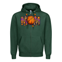 Sports Green basketball mom Zipper Hoodie - Jasminsmagicworld
