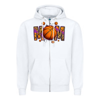White basketball mom Zipper Hoodie - Jasminsmagicworld